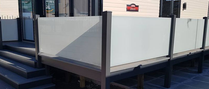 Anthracite UPVC Frosted Glass Balustrade